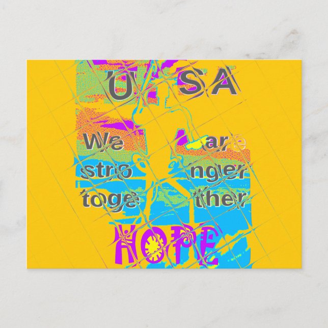 USA Hope: Colorful Textured Design Postcard (Front)