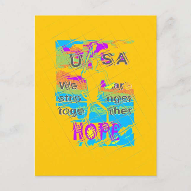 USA Hope: Colorful Textured Design Postcard (Front)