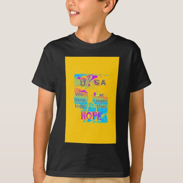 USA Hope: Colorful Textured Design T-Shirt (Front)