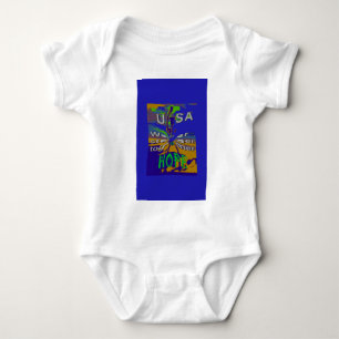 USA Hope Message Art Print Baby Bodysuit