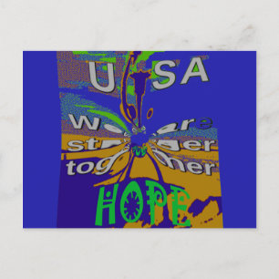 USA Hope Message Art Print Postcard