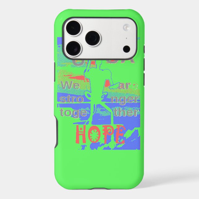 USA Hope: Neon Lemon & Orange Art Case-Mate iPhone Case (Back)