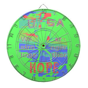 USA Hope: Neon Lemon & Orange Art Dart Board