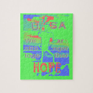 USA Hope: Neon Lemon & Orange Art Jigsaw Puzzle