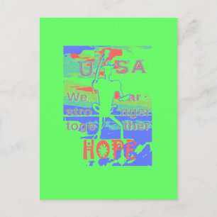 USA Hope: Neon Lemon & Orange Art Postcard