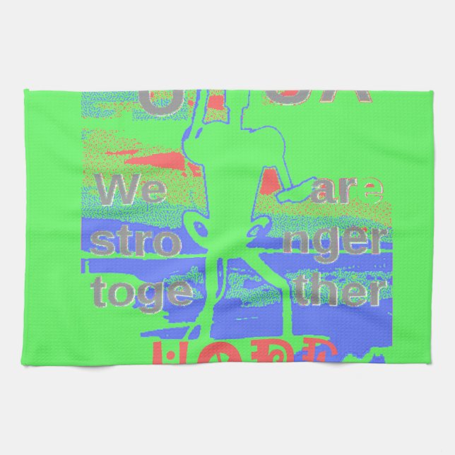 USA Hope: Neon Lemon & Orange Art Towel (Horizontal)