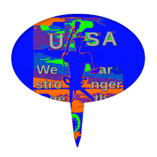 USA Hope Strong Together - A Patriotic Tapestry Cake Topper