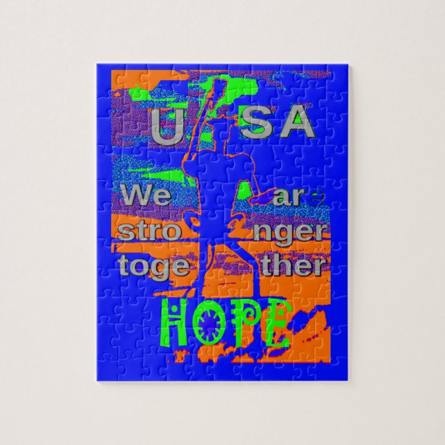 USA Hope Strong Together - A Patriotic Tapestry Jigsaw Puzzle (Vertical)