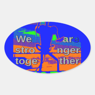 USA Hope Strong Together - A Patriotic Tapestry Oval Sticker