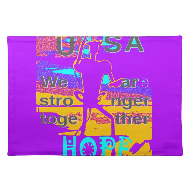 USA Hope: We Are Stronger Together Cloth Placemat (Front)