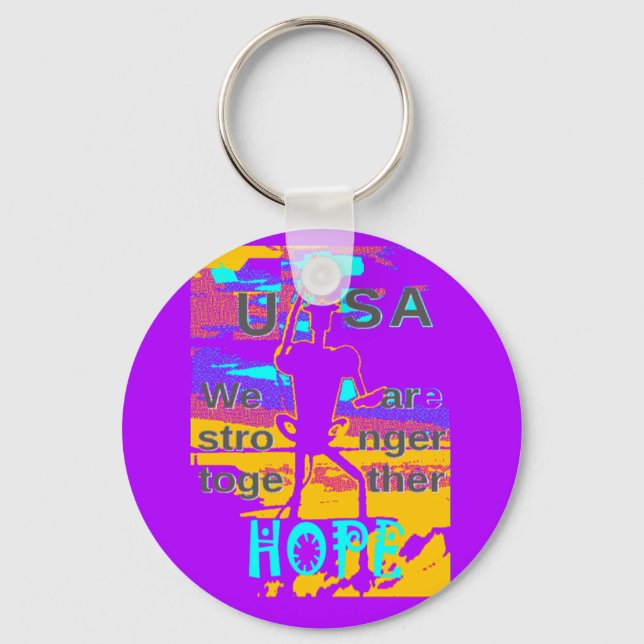 USA Hope: We Are Stronger Together Keychain (Front)