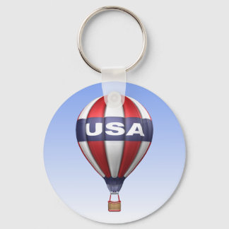 USA Hot Air Balloon Keychain