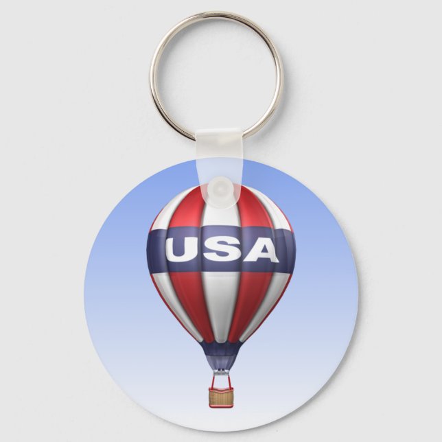 USA Hot Air Balloon Keychain (Front)