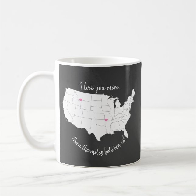 USA I love you more than the miles between us Coffee Mug (Left)