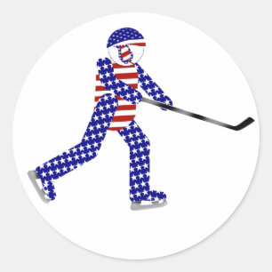 USA Ice Hockey Classic Round Sticker
