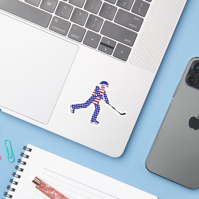 USA Ice Hockey Sticker (Laptop w/ iPhone)