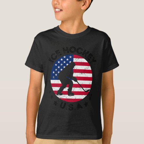 Usa Ice Hockey Team Support National Ice Hockey Us T_Shirt