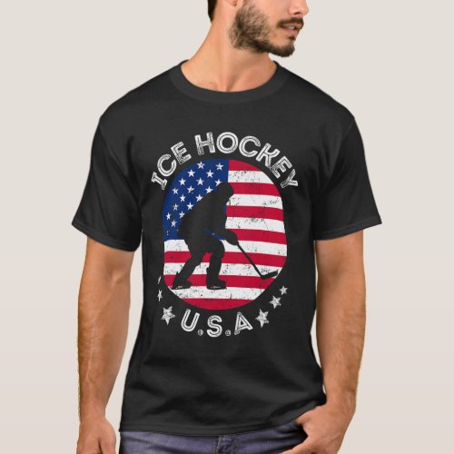 Usa Ice Hockey Team Support National Ice Hockey Us T_Shirt