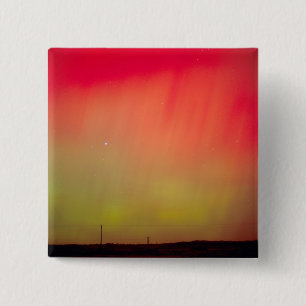 USA, Idaho. Aurora borealis, northern lights at 2 Pinback Button