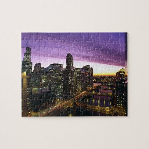 USA IL Chicago Chicago skyline and river Jigsaw Puzzle