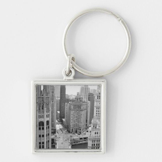 USA, IL, Chicago, Loop from Hotel Keychain (Front)