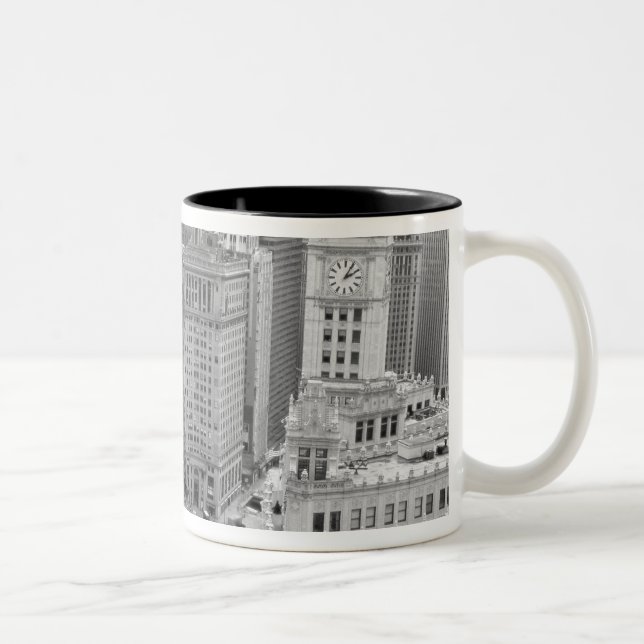 USA, IL, Chicago, Loop from Hotel Two-Tone Coffee Mug (Right)