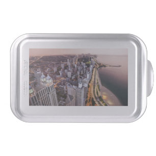 USA, Illinois, Chicago, Aerial view of Lake Cake Pan