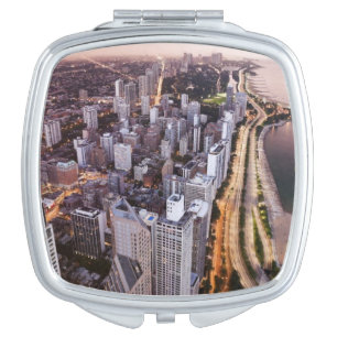 USA, Illinois, Chicago, Aerial view of Lake Compact Mirror
