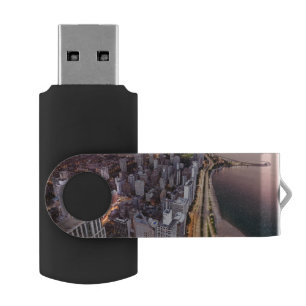 USA, Illinois, Chicago, Aerial view of Lake Flash Drive