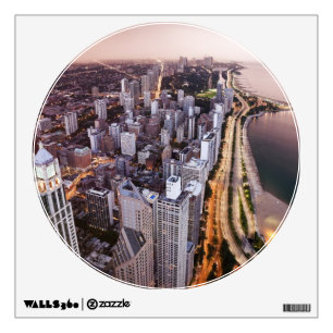 USA, Illinois, Chicago, Aerial view of Lake Wall Sticker