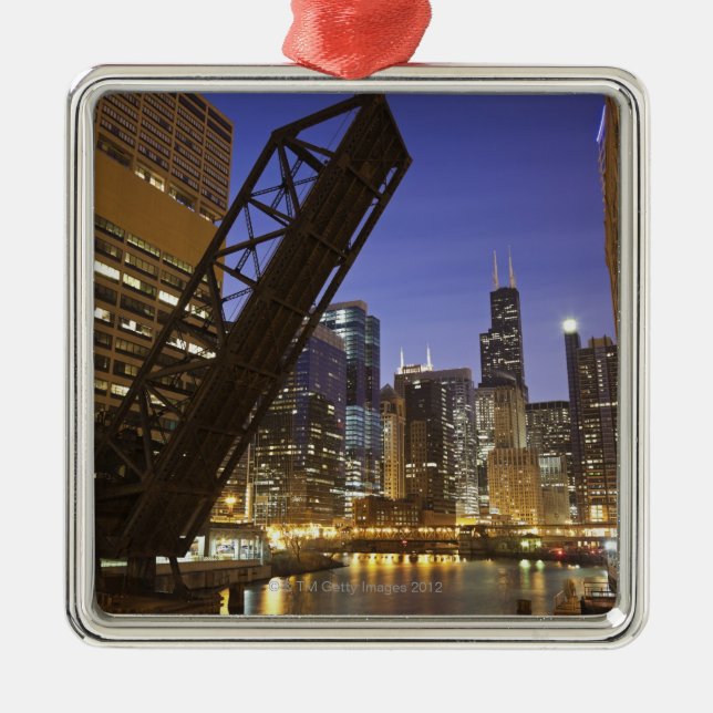 USA, Illinois, Chicago, Chicago River Metal Ornament (Front)