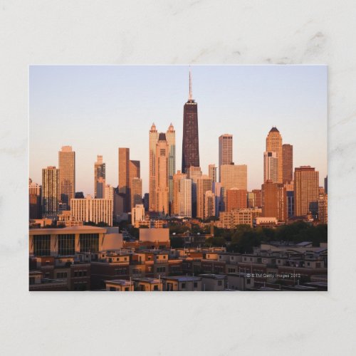 USA Illinois Chicago City skyline at sunset Postcard