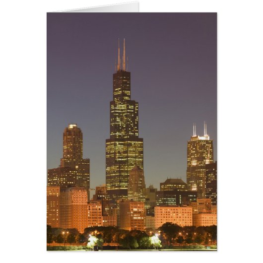 USA, Illinois, Chicago: City Skyline / Evening (Front)