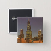 USA, Illinois, Chicago: City Skyline / Evening Button (Front & Back)