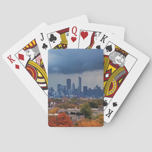USA, Illinois, Chicago, cityscape Poker Cards (Back)