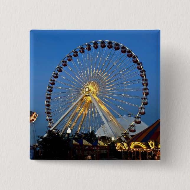 USA, Illinois, Chicago, Cityscapes, Lighted Button (Front)