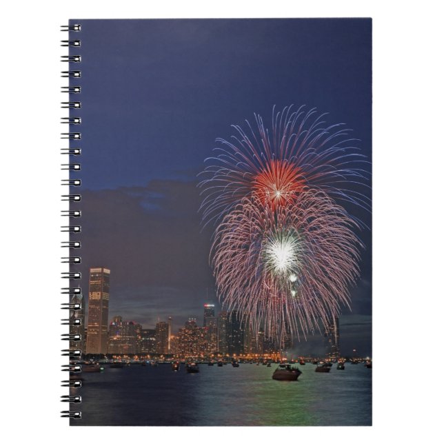USA, Illinois, Chicago, Fourth of July fireworks Notebook (Front)
