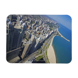 USA, Illinois, Chicago shore seen from Hancock Magnet