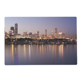 USA, Illinois, Chicago skyline at dusk Placemat
