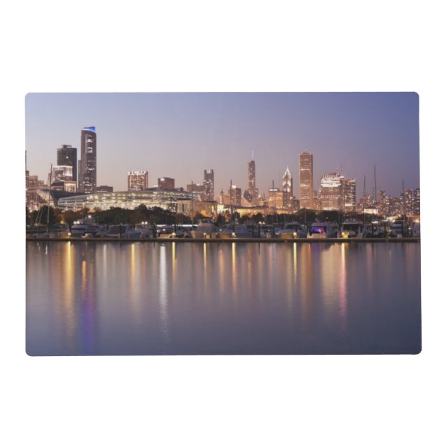 USA, Illinois, Chicago skyline at dusk Placemat (Front)