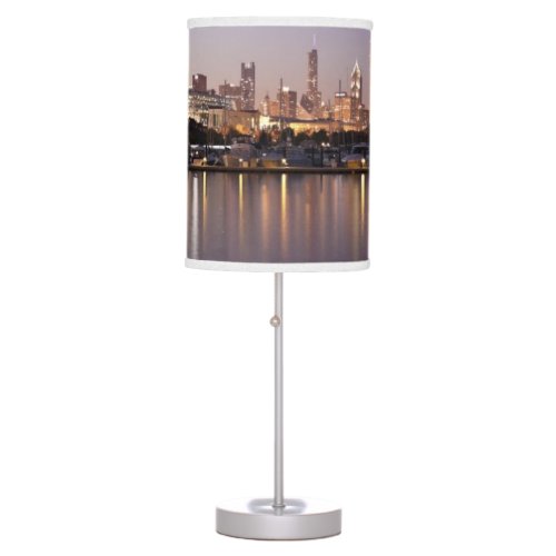 USA Illinois Chicago skyline at dusk Table Lamp