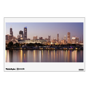USA, Illinois, Chicago skyline at dusk Wall Sticker