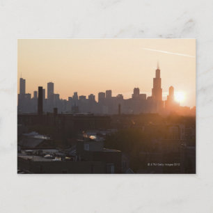 USA, Illinois, Chicago skyline at sunrise Postcard
