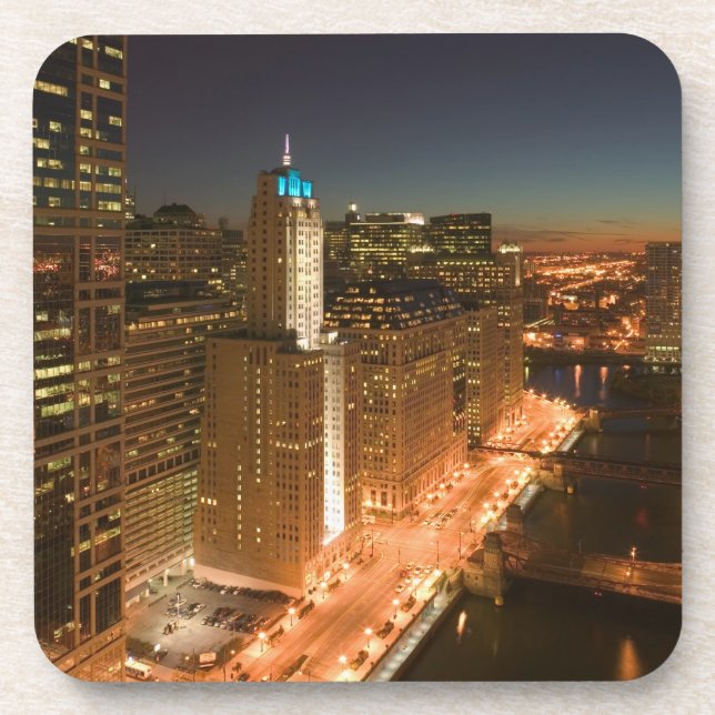 USA, Illinois, Chicago: The Loop: Buildings Coaster (Front)