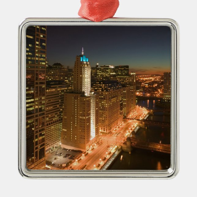 USA, Illinois, Chicago: The Loop: Buildings Metal Ornament (Front)