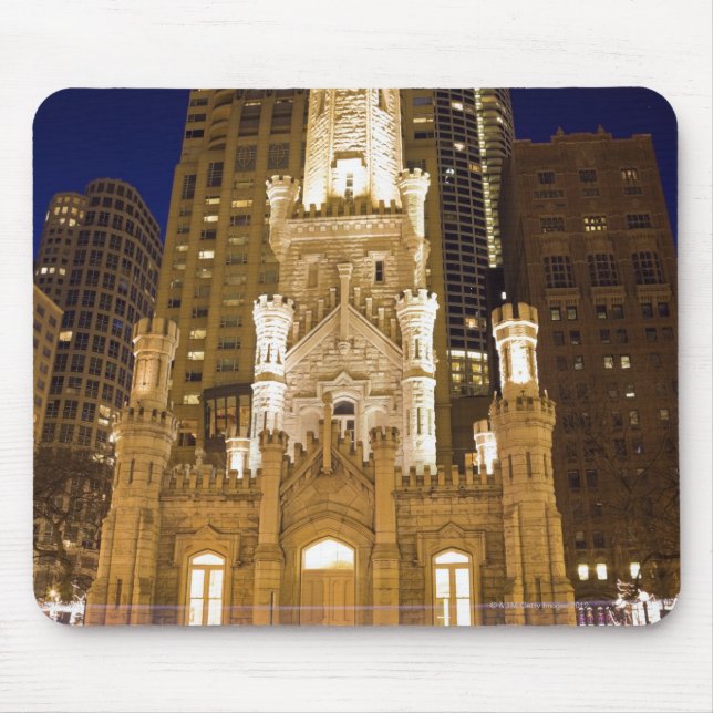 USA, Illinois, Chicago, Water Tower illuminated Mouse Pad (Front)