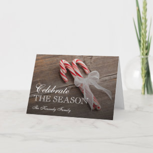 USA, Illinois, Metamora, Peppermint candy canes Holiday Card