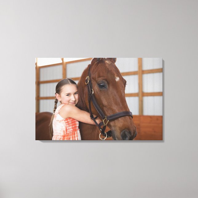 USA, Illinois, Metamora, Portrait of smiling Canvas Print (Front)