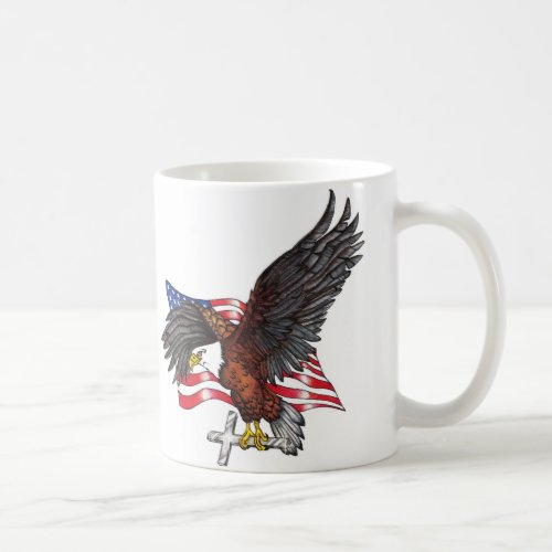USA In God We Trust Eagle Coffee Mug