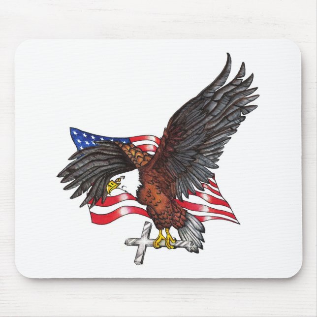 USA In God We Trust Eagle Mouse Pad (Front)